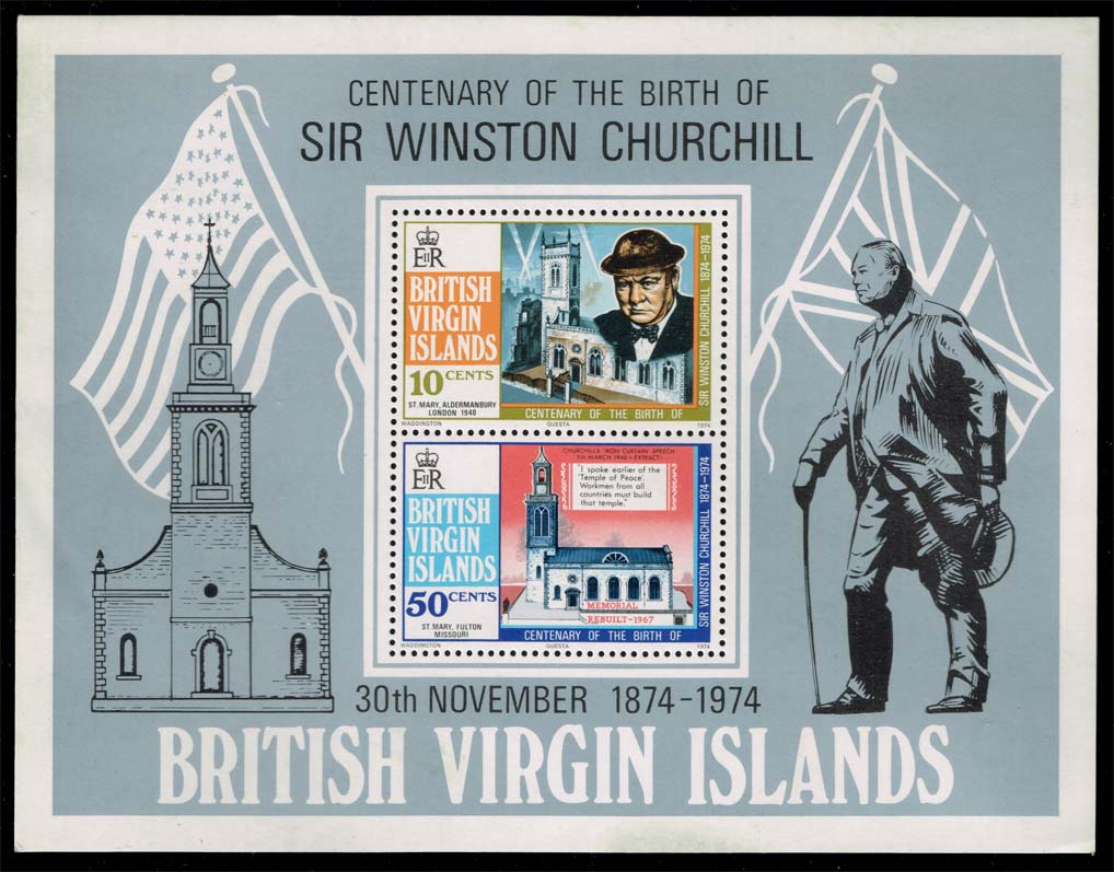 Virgin Islands #279a Winston Churchill Souvenir Sheet; MNH