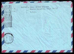 US Cover – Maple Heights OH to Oberamergau West Germany
